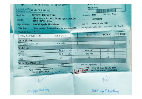 Kết quả sau 3 tháng sử dụng của anh Vinh